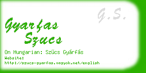 gyarfas szucs business card