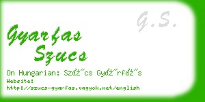 gyarfas szucs business card